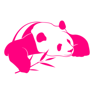 Panda And His Bamboo Decal (Hot Pink)